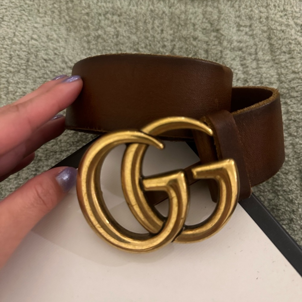 Brown Leather Gucci Belt